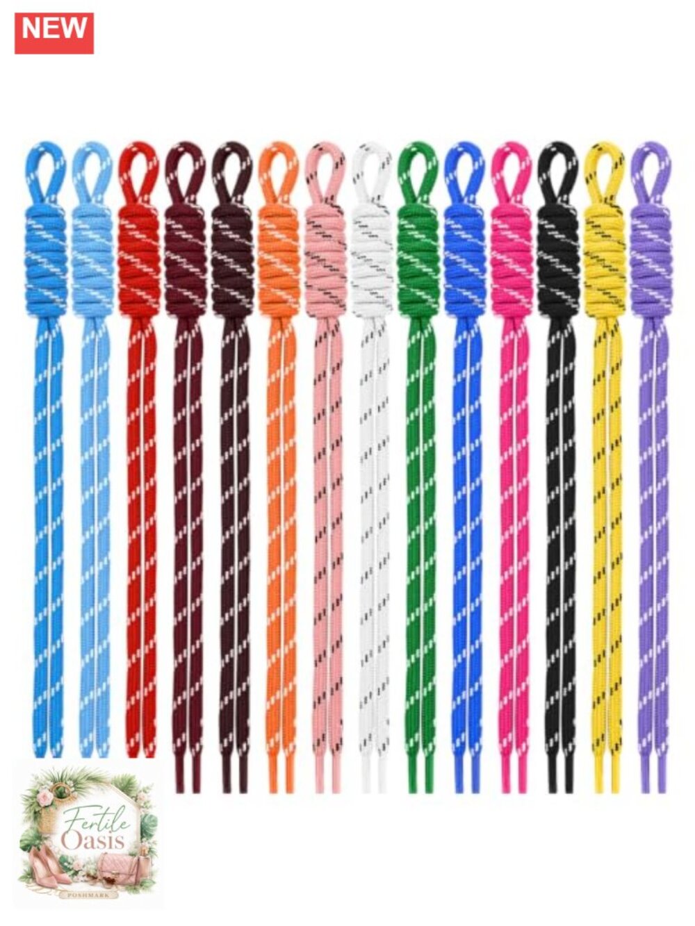 Set of 14 Nylon Paracord Rope Keychains for DIY Bag Charms, Braided Keyrings
